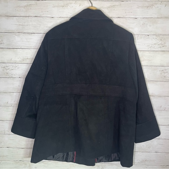 Catherine’s Black Peacoat Trench Coat Jacket Plus Size 1X 18/20w - Picture 6 of 6